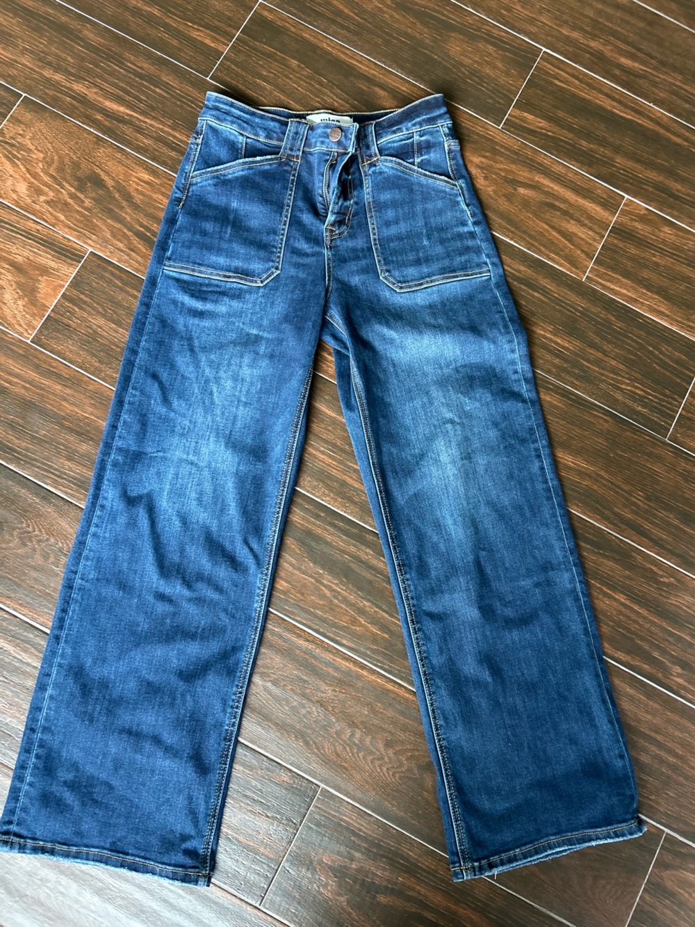 Wide-Leg Women's Denim Jeans in Deep Blue